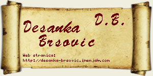 Desanka Bršović vizit kartica